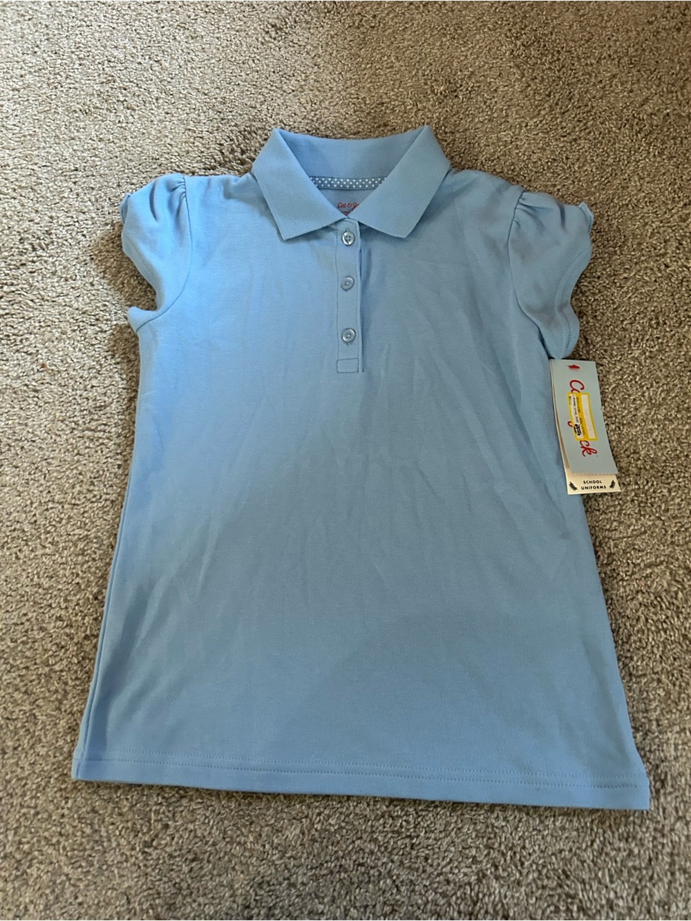Cat & Jack Small Girls Light Blue Polo NWT